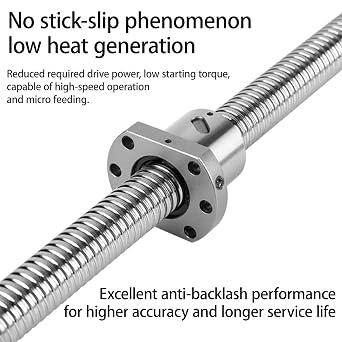 1605 Linear Motion CNC Ball Screw with Anti Backlash Nut, Coavoo SFU1605 430mm / 16.93 inch 16mm Ballscrew + BK12 BF12 Bearing End Support + Coupler