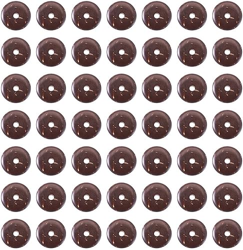 Miniatura 73 de Fashewelry 100 cuentas espaciadoras planas redondas de coco de 0.315 pulgadas (0.354 in), cuentas sueltas para hacer joyas de bricolaje con agujero