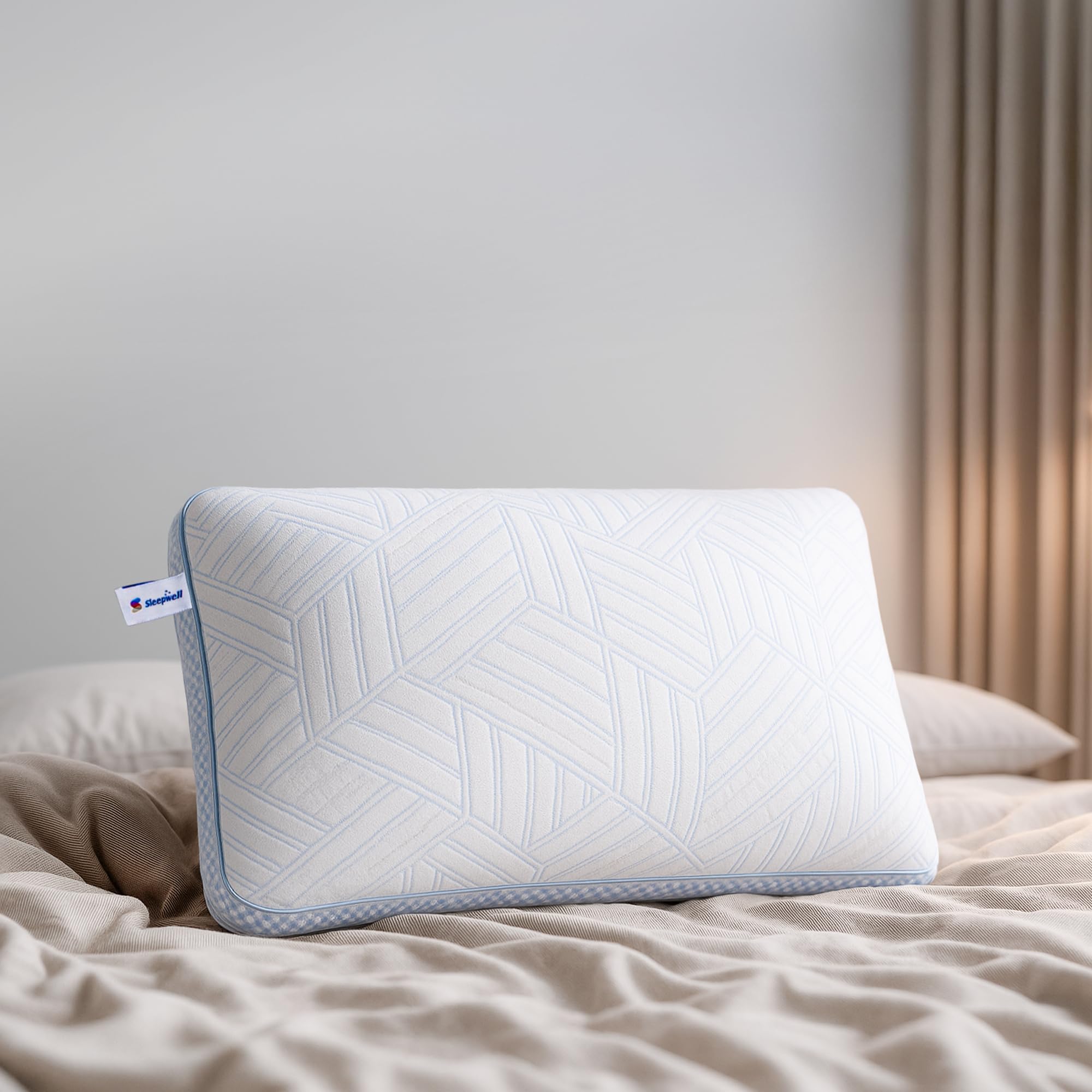 Sleepwell ImpressFit Adaptive Memory Foam Pillow | 100% Pure Memory Foam | Optimal Head & Neck Support | Medium Soft Pillow | Multi-Position Sleepers | 58.4 cm x 38.1 cm x 12.7 cm | Pack of 1-image-29