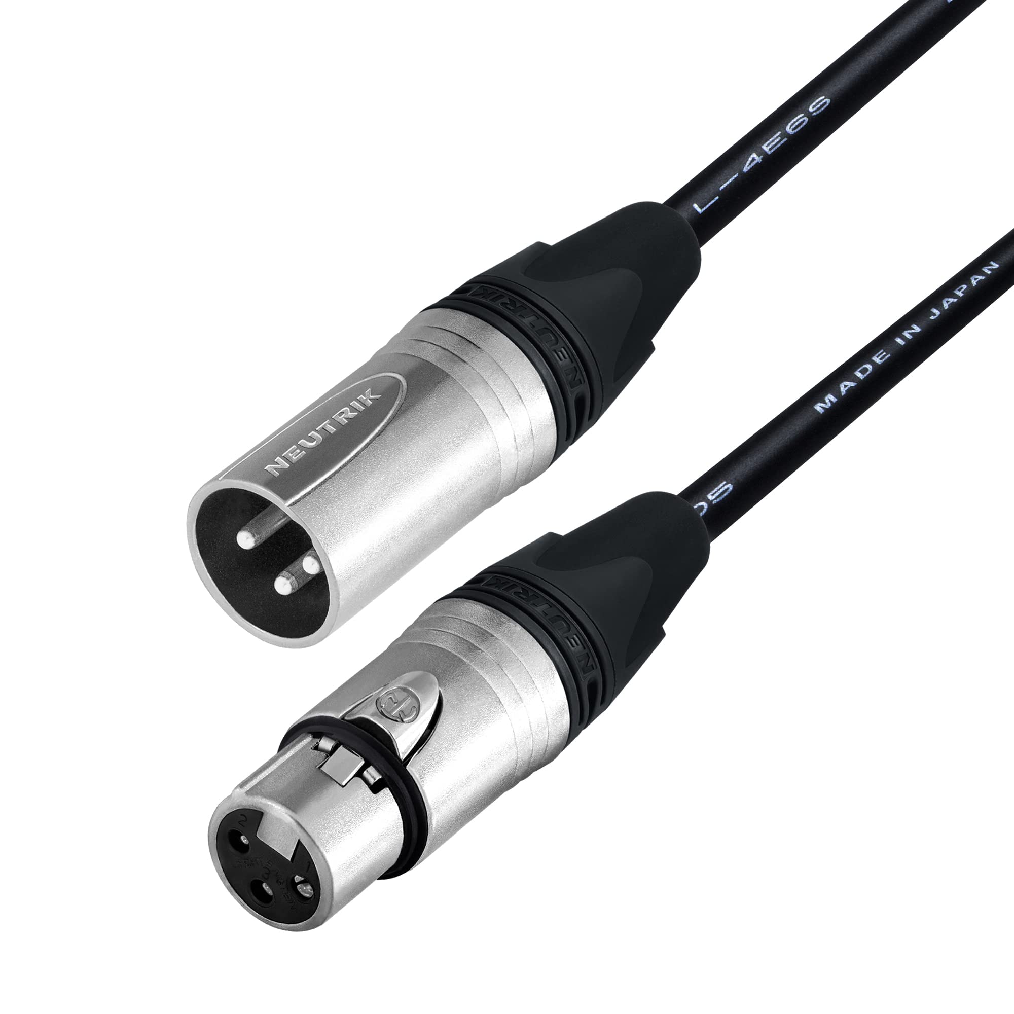 WORLDS BEST CABLES 2 unidades – 100 pies – Cable de micrófono cuádruple equilibrado hecho a medida con cable Canare L-4E6S y conectores XLR Neutrik Silver NC3MXX macho y NC3FXX hembra
