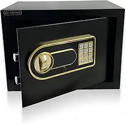 Cofre Eletrônico Pci Cofres 16L Aço 3mm Travas 20mm Display LED + Kit Fixação