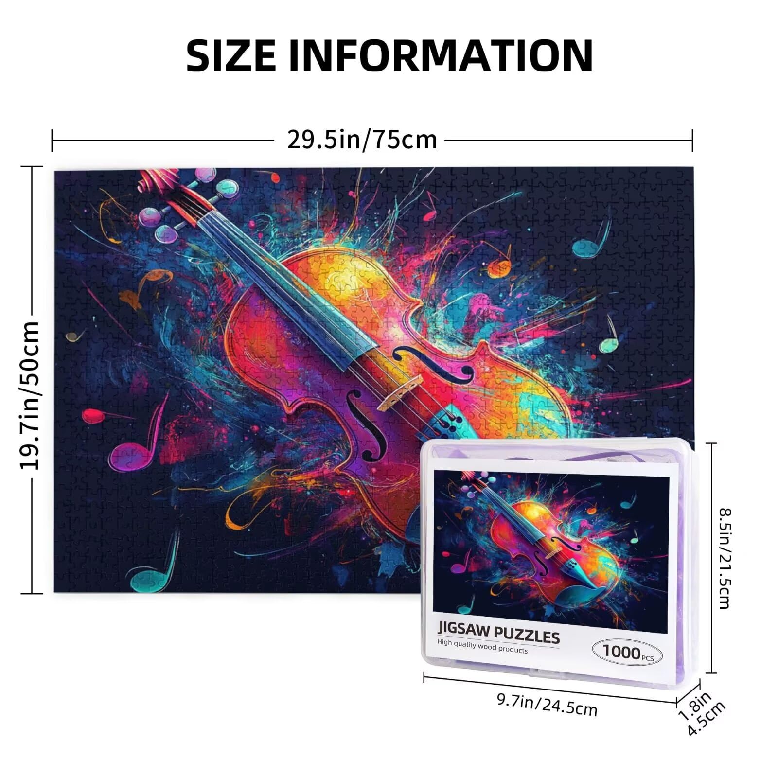 Puzzle kolorowe, 6000 elementów, gitara, puzzle dla dorosłych, z pudełkiem na prezent, "zrób to sam", duże drewniane puzzle dla dorosłych, gra zręcznościowa dla całej rodziny, prezenty dla kobiet, 105