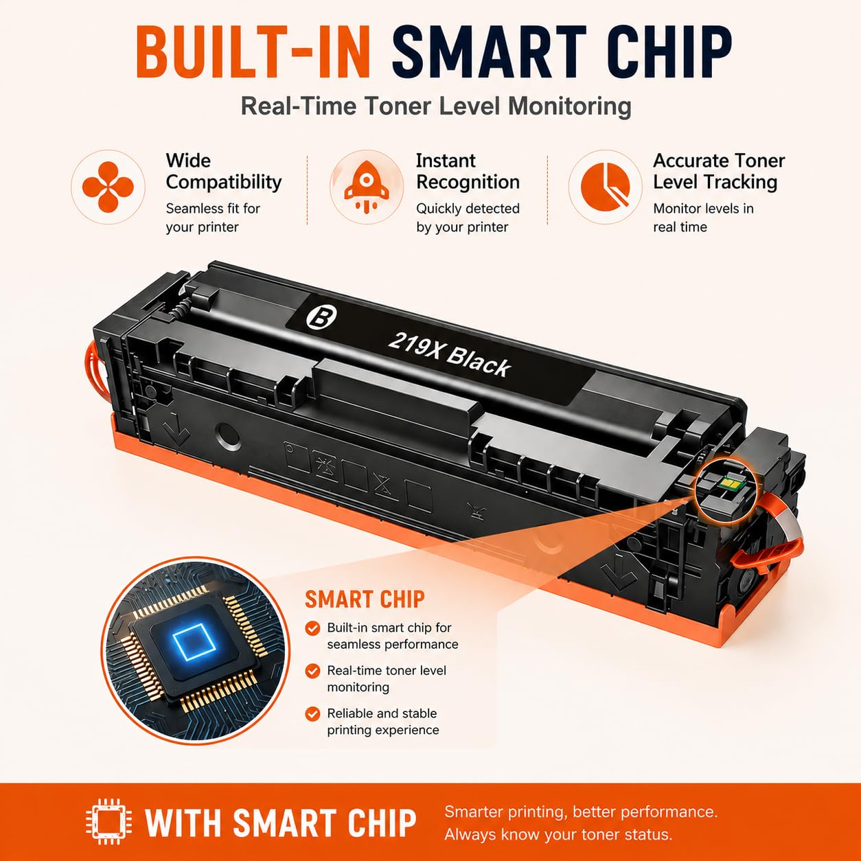 Czarny toner 219X 219A, 1 opakowanie (3200 stron) z chipem, kompatybilny z HP Color LaserJet Pro 3202dn/3202dng/3202dwe, MFP 3302fdn/3302fdng/3302fdw/3302fdw/3302fdwg/3302fdw/3302fdwg/3302fdw/33302fdw