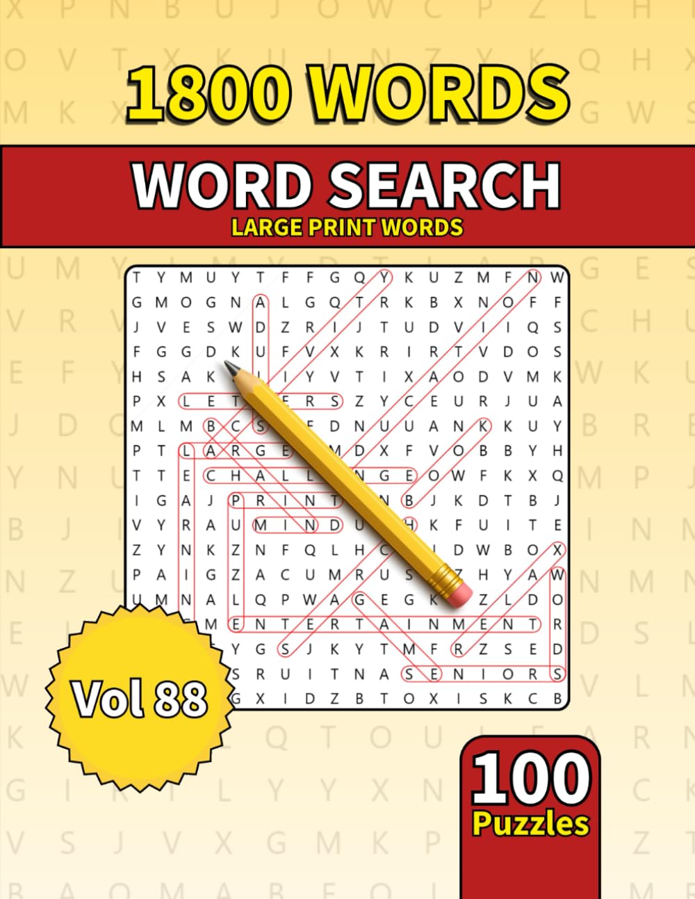 Large Print Word Search Book for Adults: 1800 Words - 100 Puzzles - Varied Themes - Perfect for Adults, Seniors & Teens - Vol 88