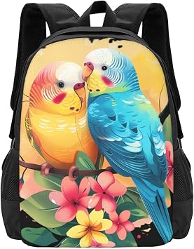 Budgie Parakeet Lovebird Packable Backpack 20l Lightweight, Foldable Travel Daypack - Hiking & Shopping Backpack For Men Women