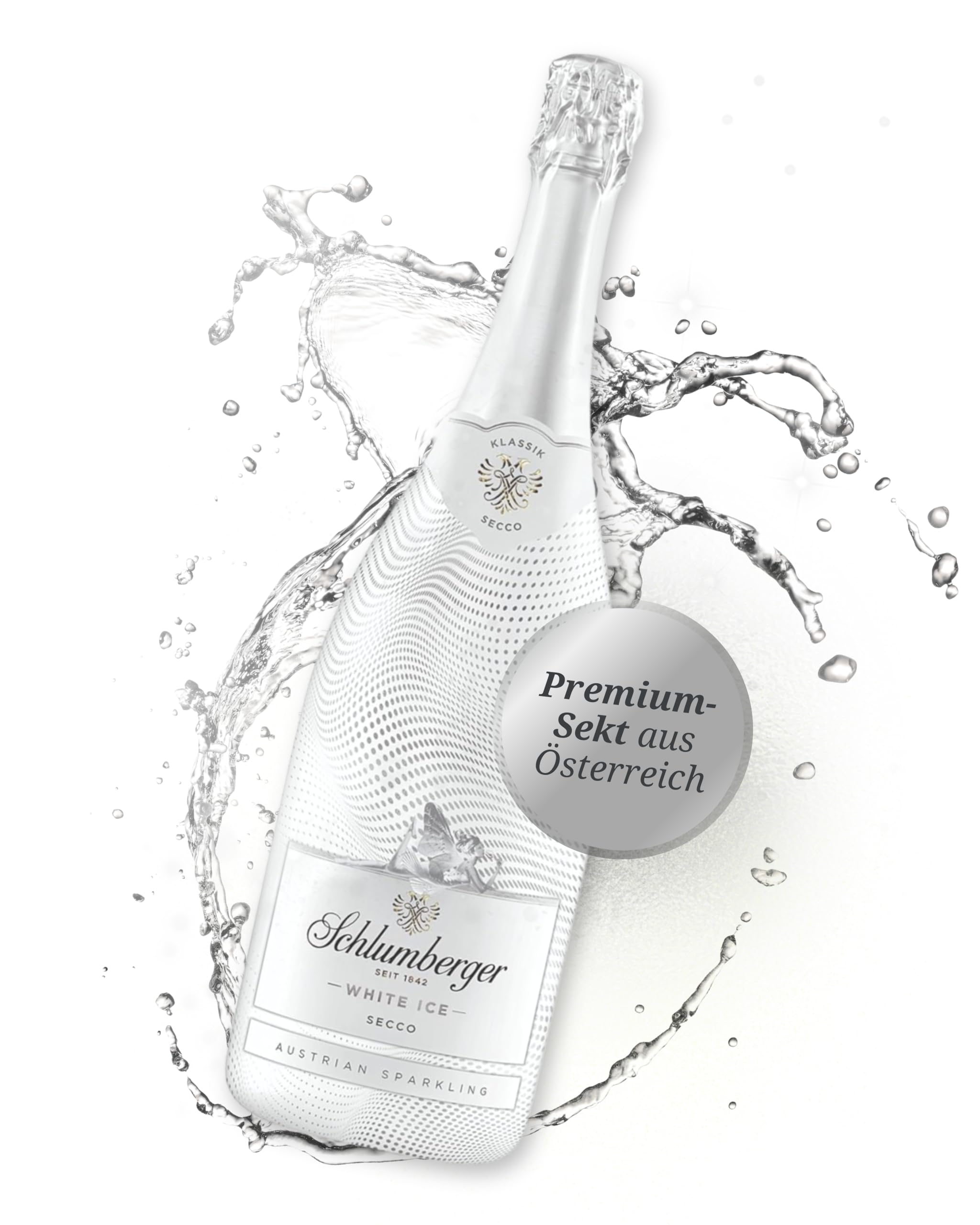 Schlumberger White Secco Klassik I Austrian Sparkling Sekt I 11,5% Vol. I 1,5 L I Méthode Traditionelle Flaschengärung I Fruchtig-frischer Secco mit feiner Perlage I Ideal als stilvoller Aperitif