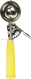 Winco No.20 Ice Cream Disher with Plastic Handle, Size 20, 2 oz capacity, Yellow, Stainess Steel