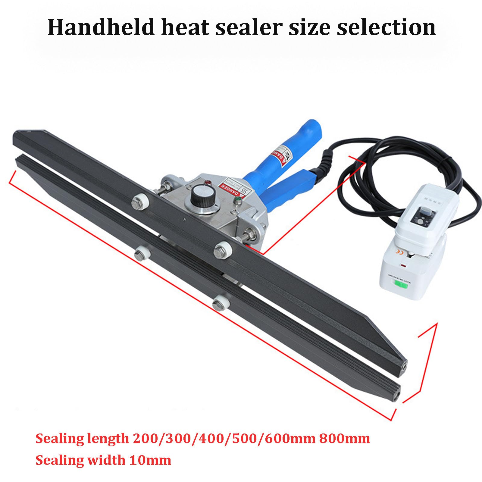 Sellador TéRmico De Mano, Sellador De Bolsas De PláStico De 200/300/400/500/600 Mm, Sellador Por Impulso, MáQuina Envasadora De Bolsas Con Sellador Al VacíO, Para Bolsas,Blue60cm