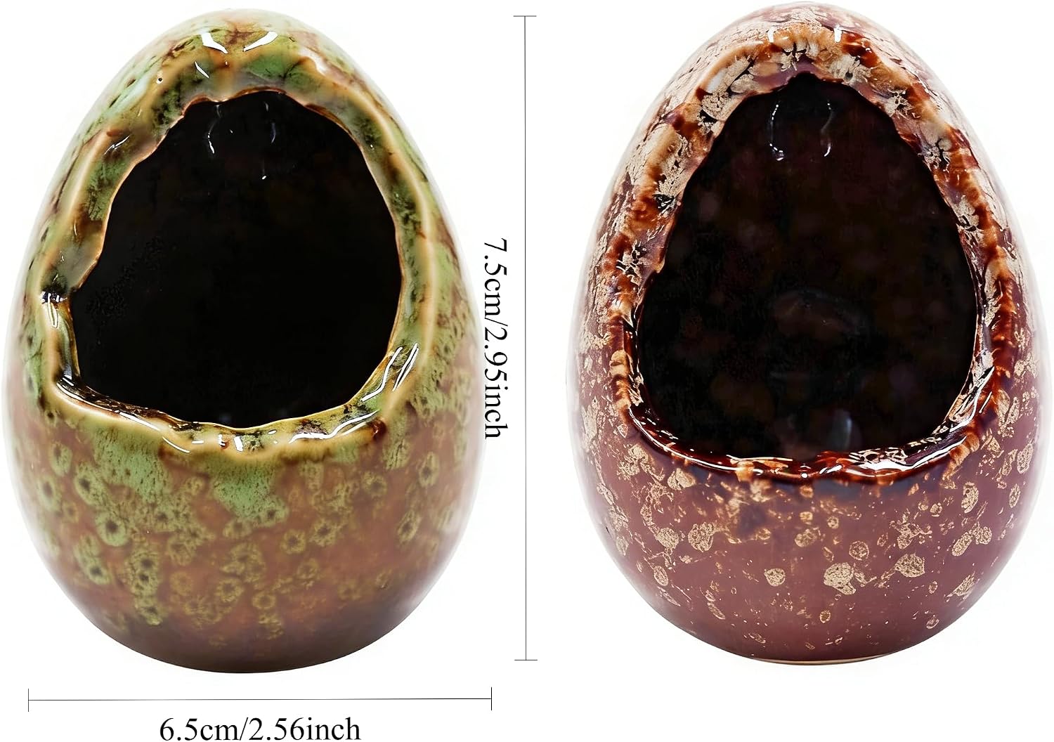 2 Pack Ceramic Broken Egg Aquarium Decor, Fish Tank Ornaments, Unique Egg Shell Decorations for Freshwater Aquascape, Betta Fish Tank Accessories, Aquarium Landscape Ornament image 2