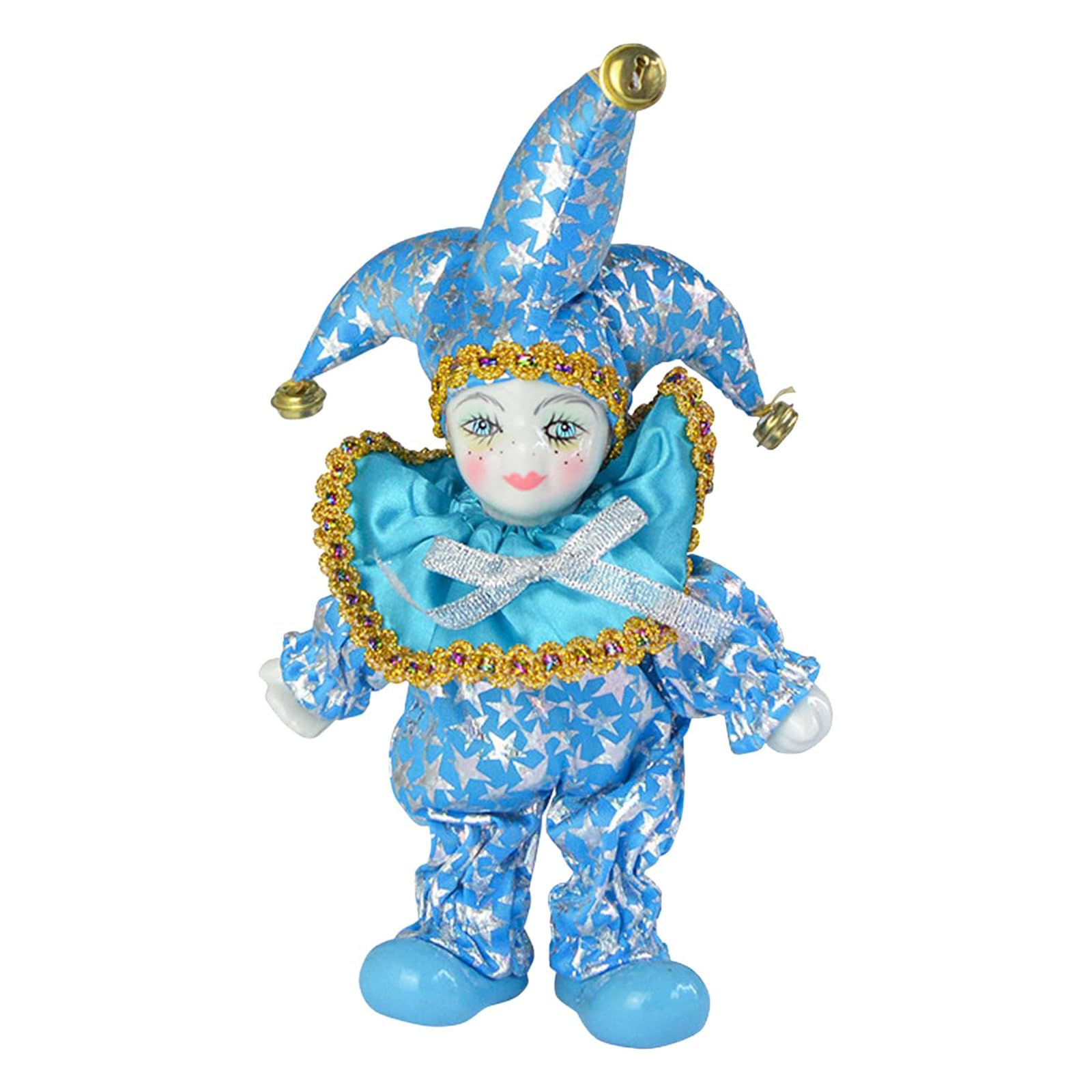 Decorative and Collectible Inch Porcelain Clown Doll Display and Gift for Doll Model Valentine Gift Unique Clown Figurine