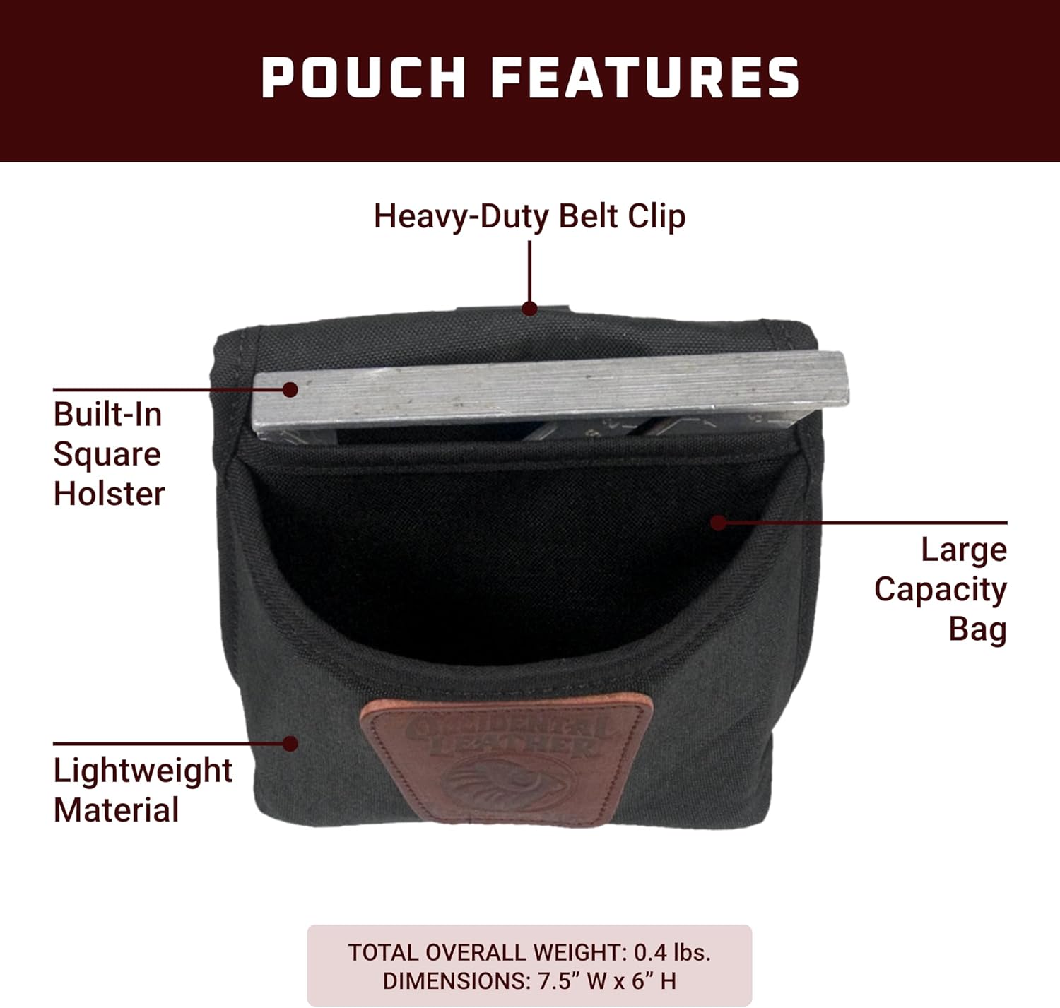 Occidental Leather Clip-On Pouch - Large - Made in USA