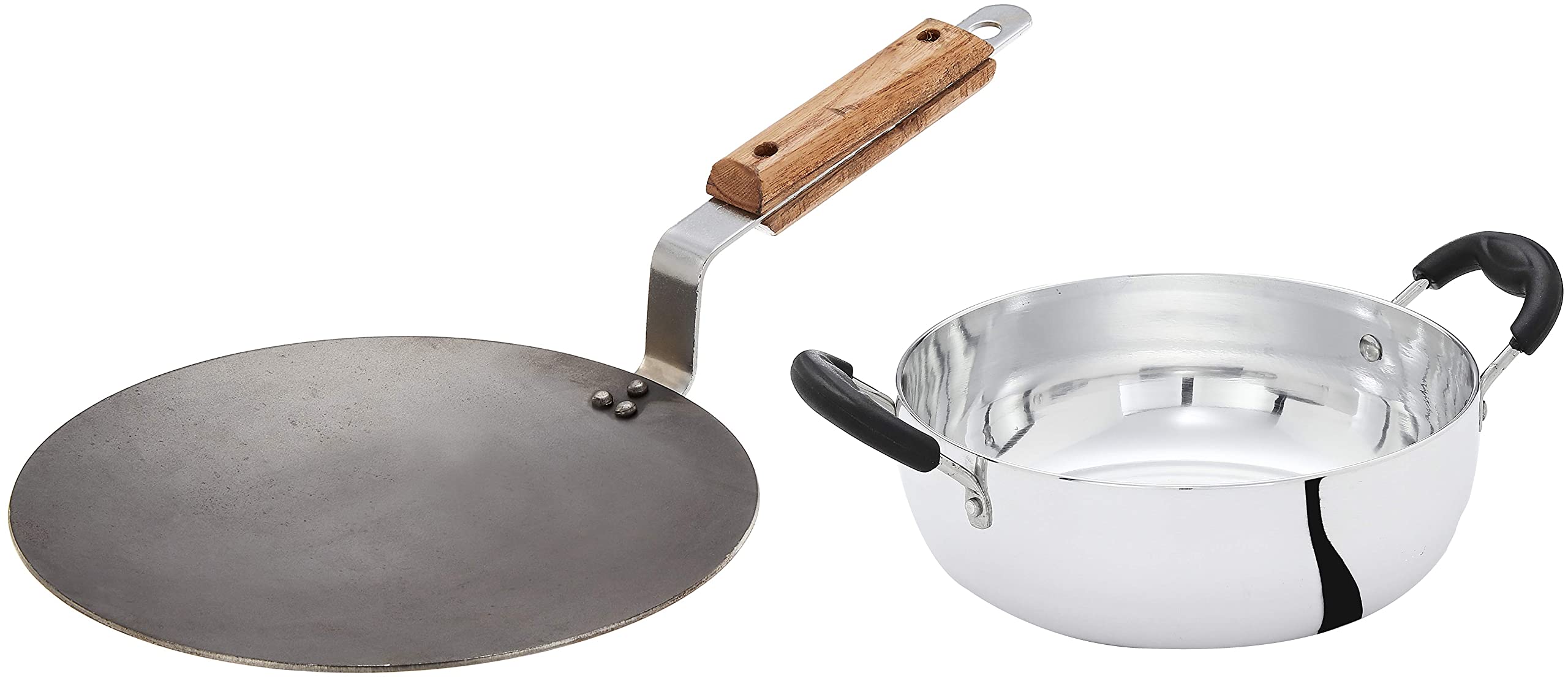 Amazon Brand - Solimo Iron Concave Tawa 25 cm White Aluminium Kadhai (22cm, Induction and Gas Compatible) (B0BB6JJKJ1) Amazon Price History, Amazon Price Tracker