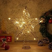 Vista 9 de Toyvian Estrella para la Copa del Árbol de Navidad, Decoraciones de Navidad Estrella de Árbol de Navidad con Alambre Iluminado para Ornamento