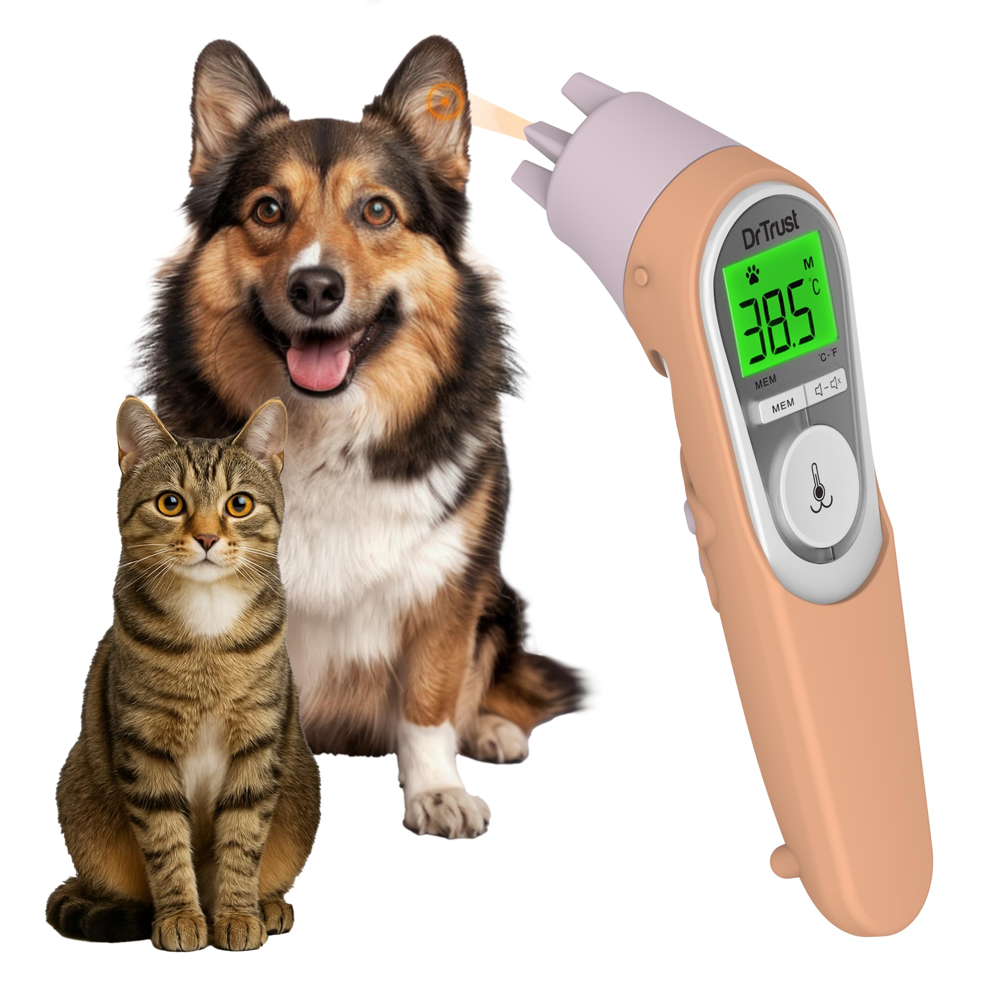 Dr Trust USA 619 Non-Contact Fast Digital Pet Thermometer Calibrated for Cats, Dogs, Horse, Birds, Cattles Infrared Vet Approved Rectal Thermometer for Easy Canine Temperature Monitoring in Veterinary-image-40
