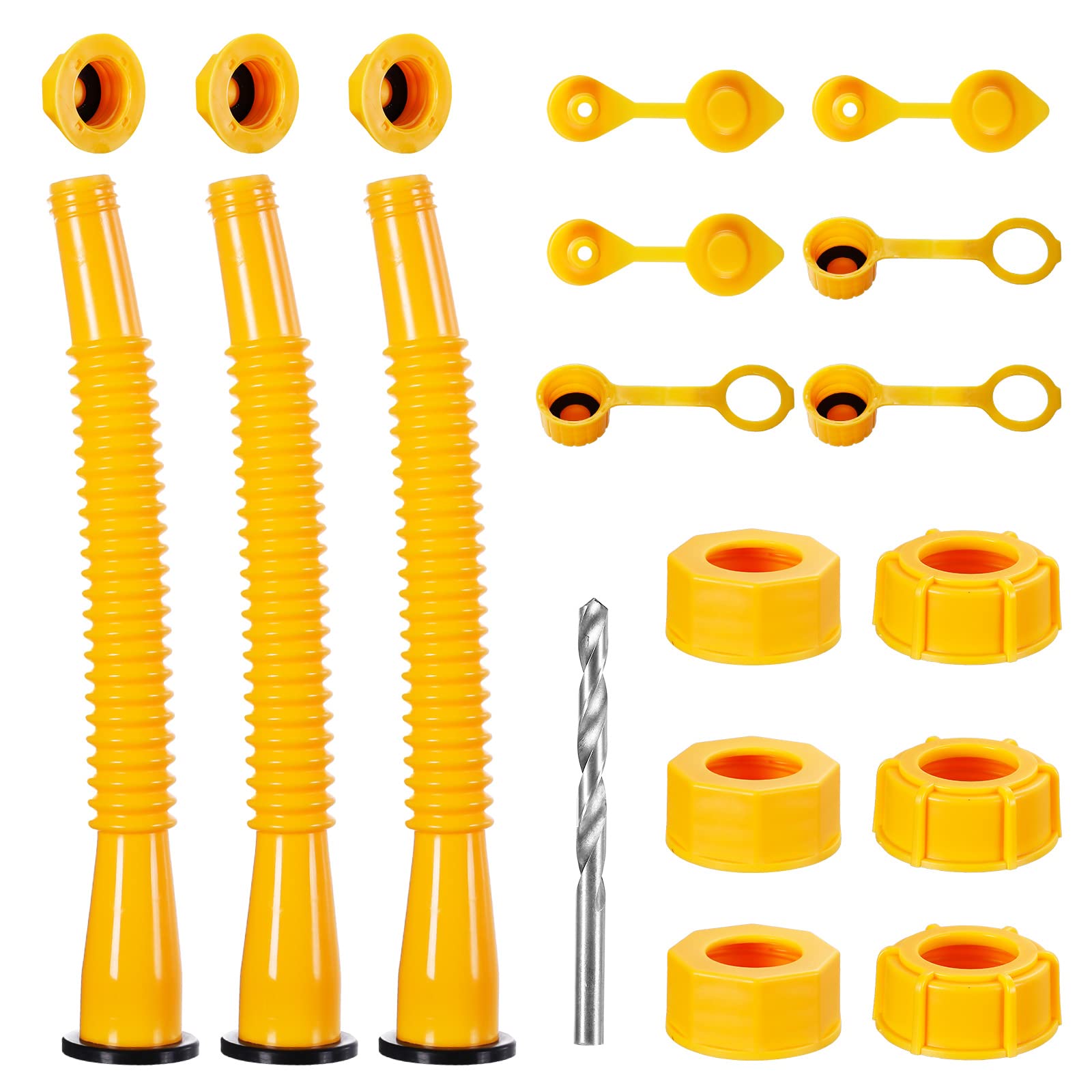 Long Gas Can Spout Replacement Kits, Gas can nozzle (3 Pack-Yellow)