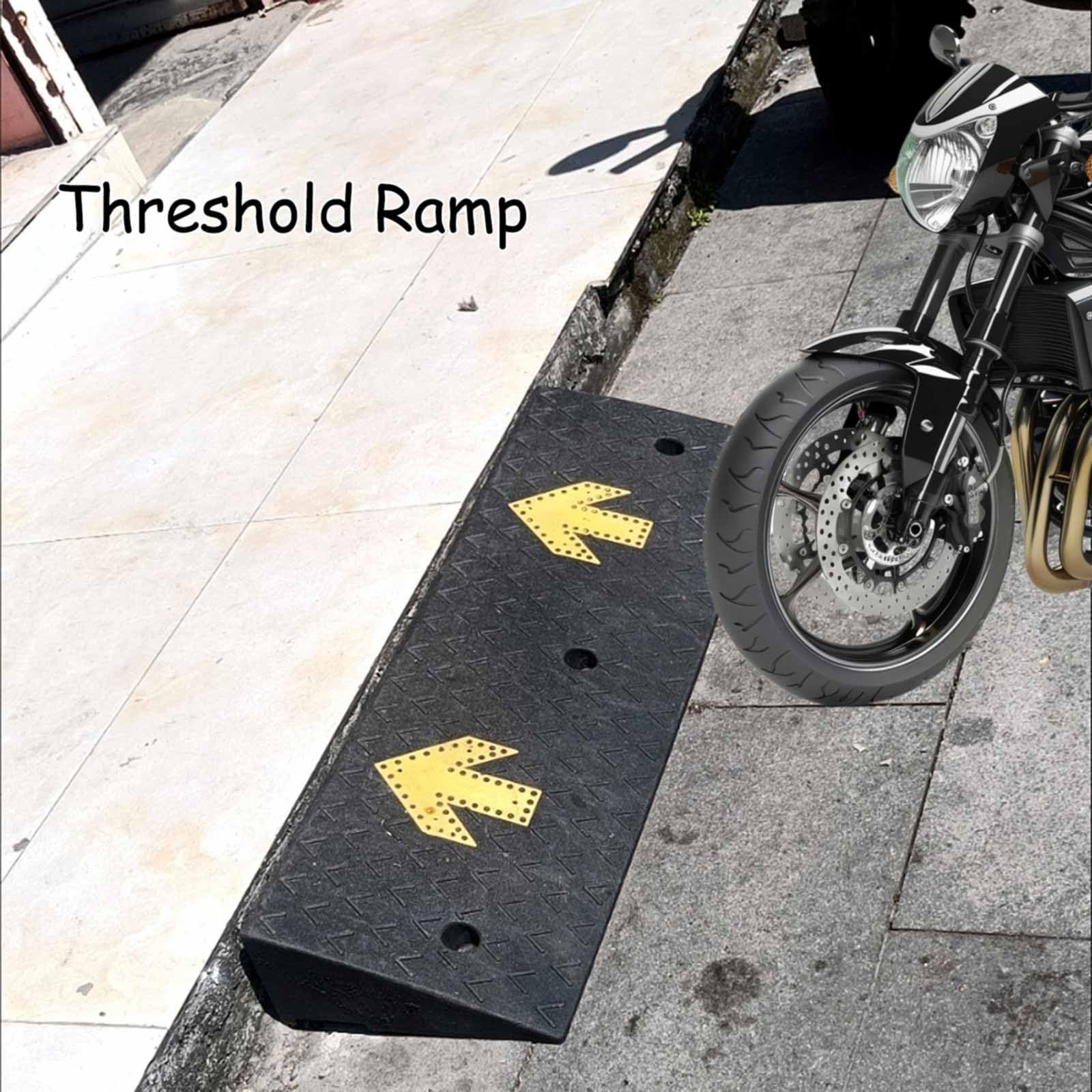 YAEGER Rampa Acceso Coche PortáTil Rampa de Umbral de Goma de 4cm/5cm/6cm/7cm/8cm/9cm/10cm de Alto Rampa de Goma para Bordillos para Garaje, Acera, Camión, Scooter(2"/5cm Rise High)