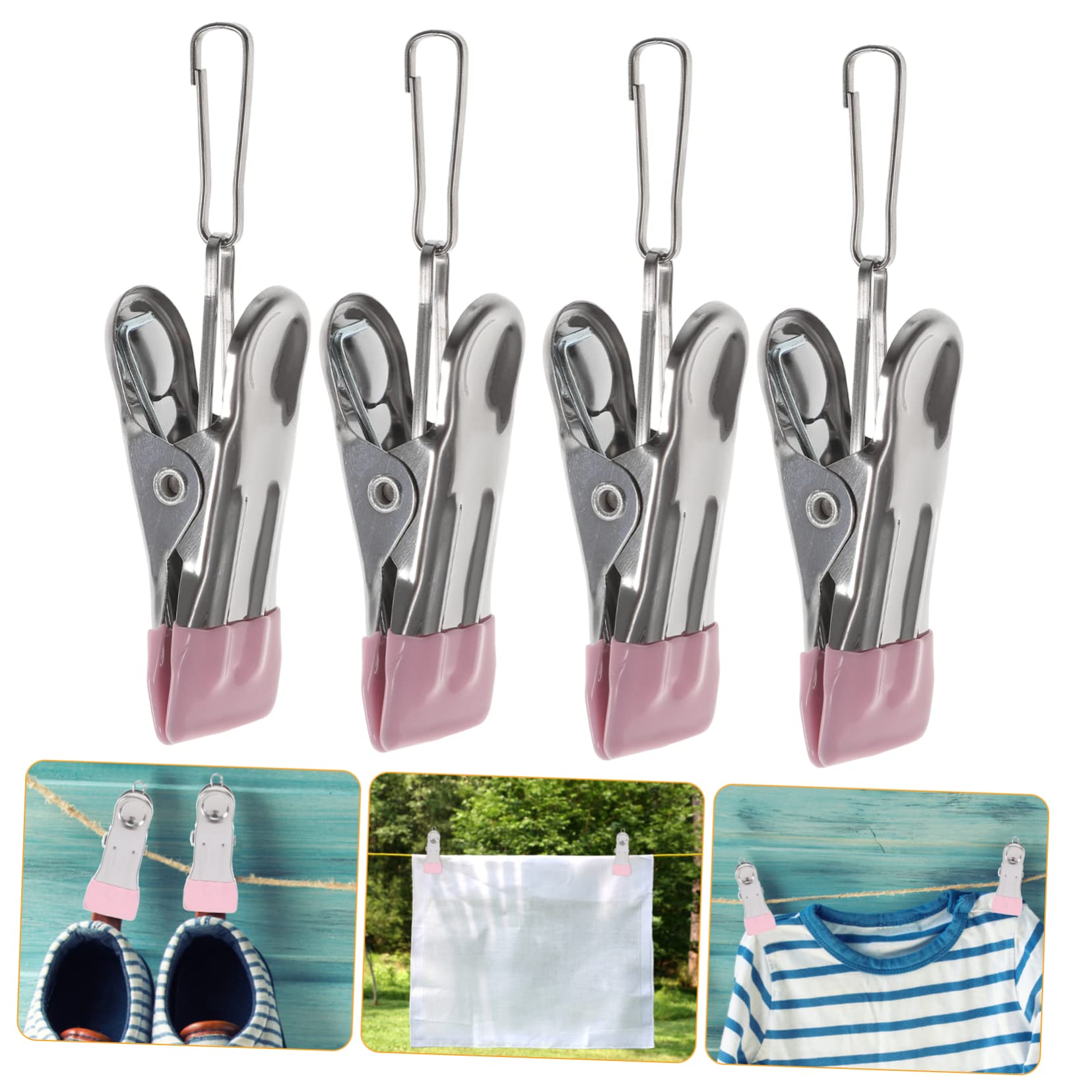 MAGICLULU 24pezzi Mollette Acciaio Inossidabile Resistenti Per Bucato Clip Per Asciugamani e Abbigliamento Per Uso e Antivento e Multifunzionali Chiusura