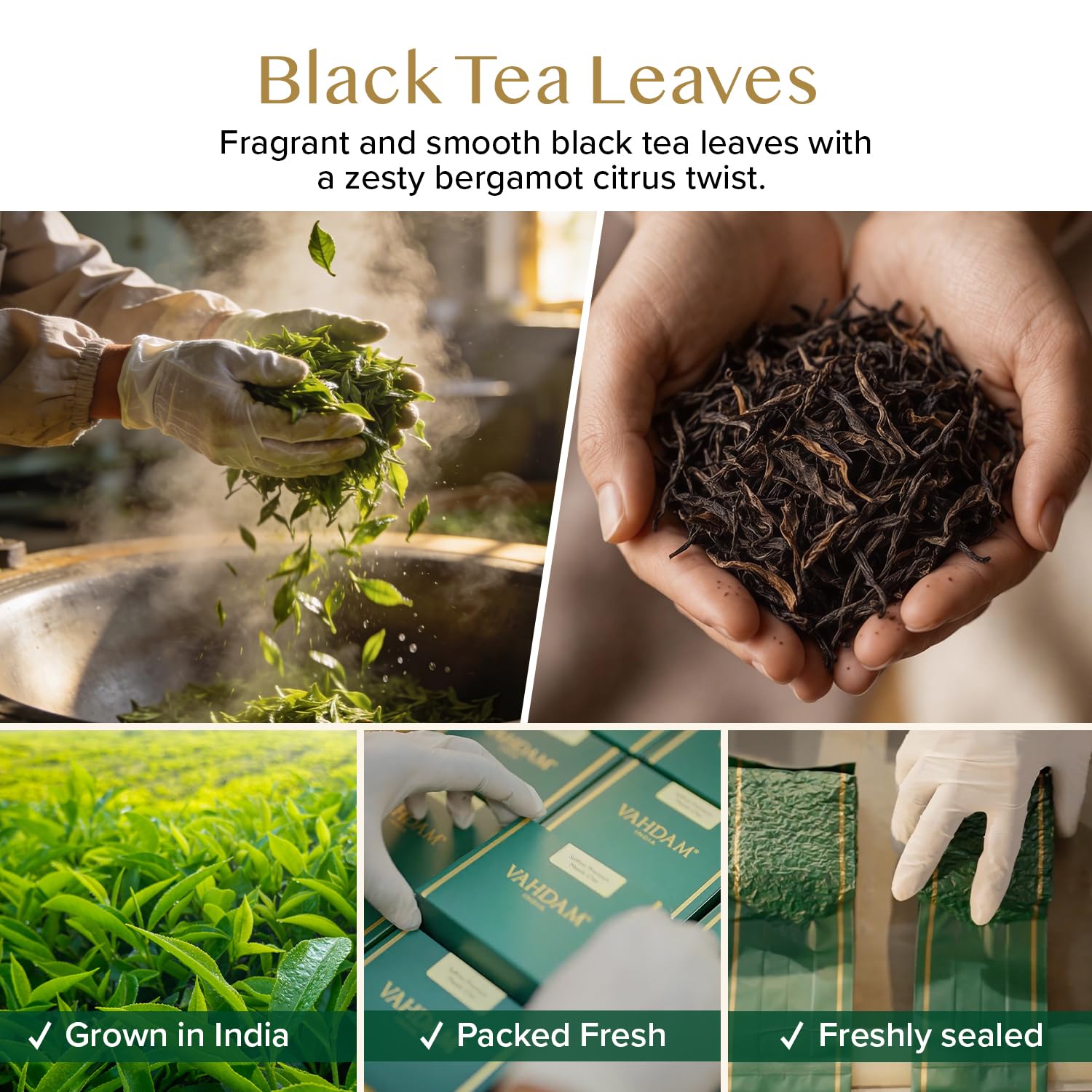 VAHDAM Hojas de Té Negro Earl Grey 340 g 170 tazas Aceite de Bergamota Natural