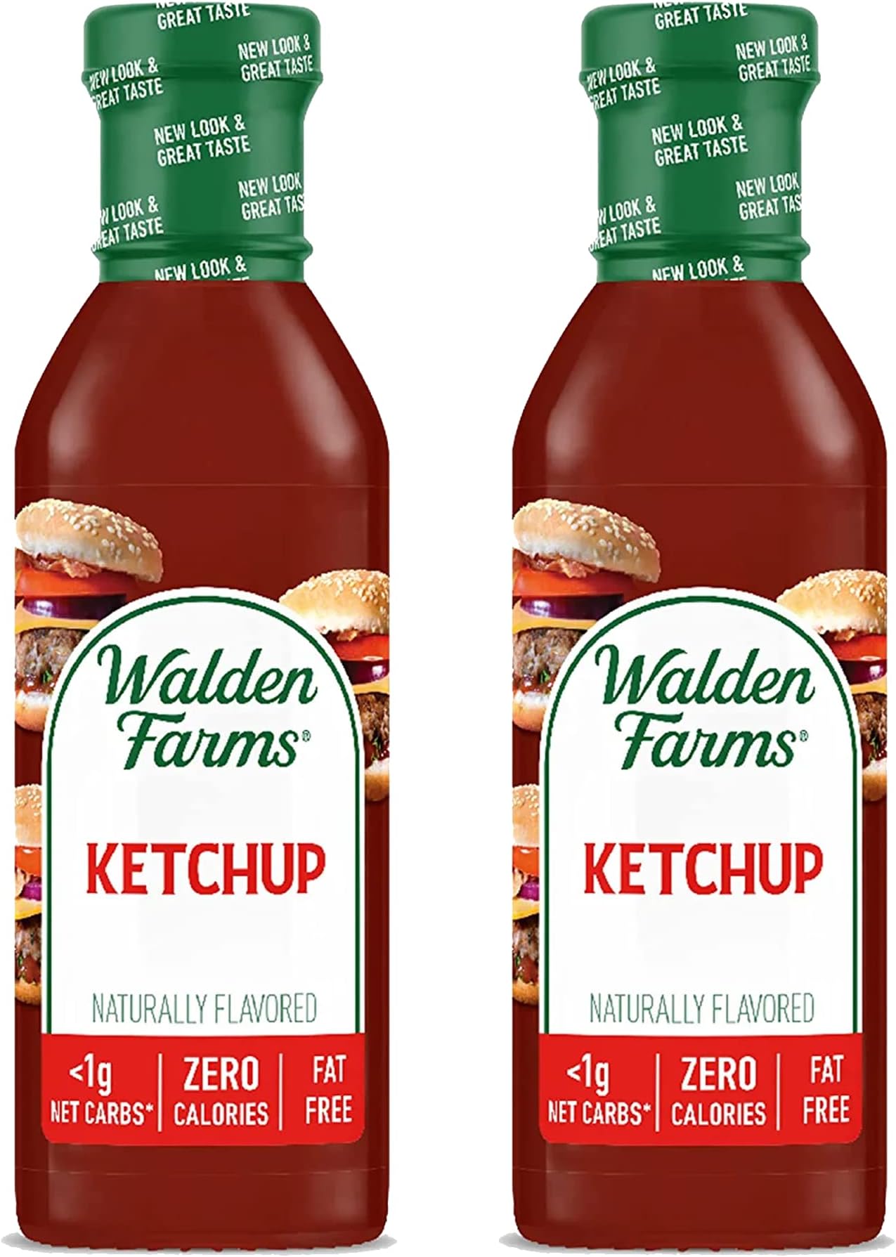 Ketchup – Zero Calorie, Sugar Free, Keto & No Carb Classic Tomato Condiment for Burgers, Fries & More – 2-Pack, 12 oz Bottles