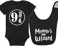 Vista 20 de Sombrero de bebé Wizard - Chosen One (tela negra - diseño dorado)