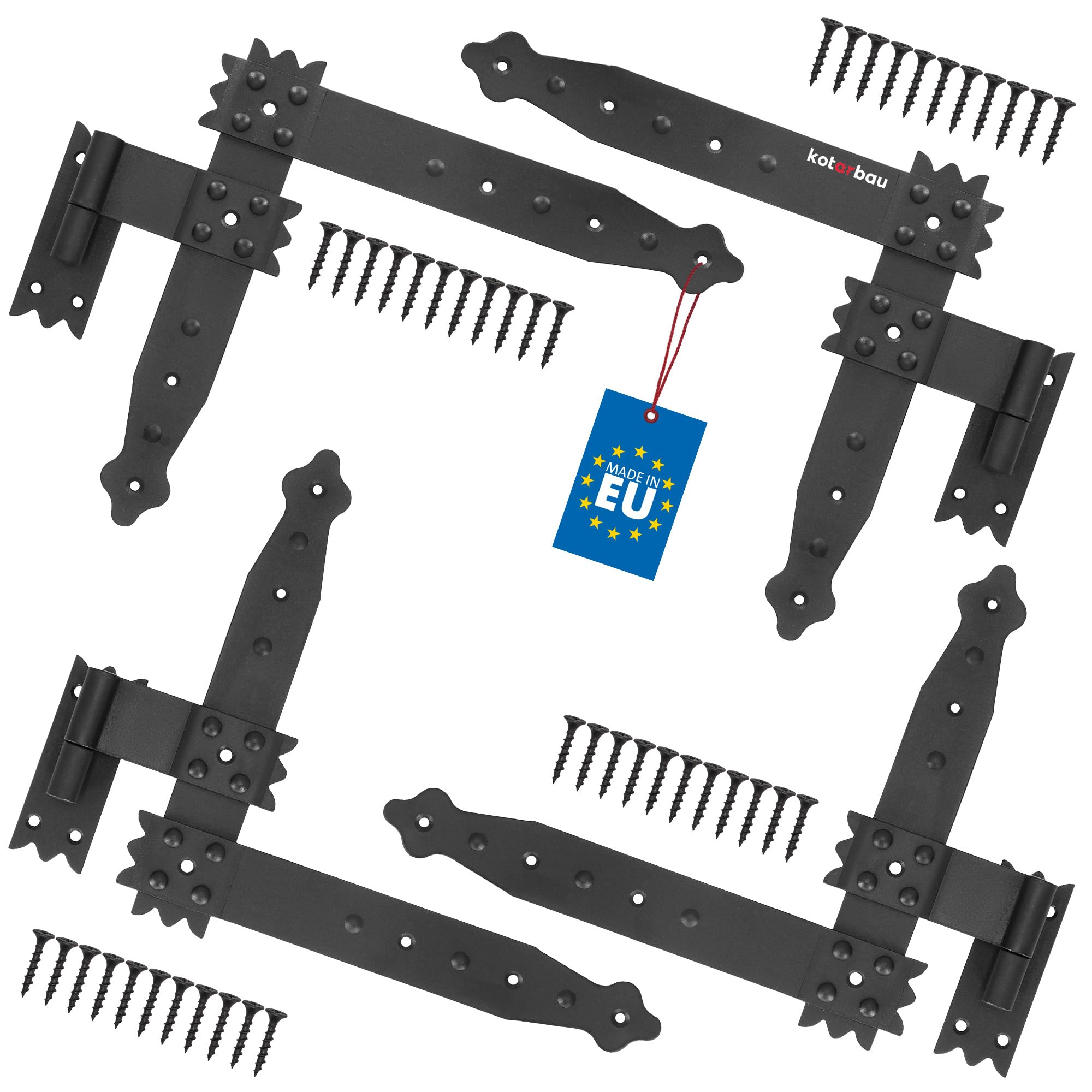 KOTARBAU® Fascia angolo finestra 250 x 230 mm con serratura 4 pezzi angolo piatto angolo cerniera connettore angolo morsetto nastro cardine decorativo rivestimento in polvere nero