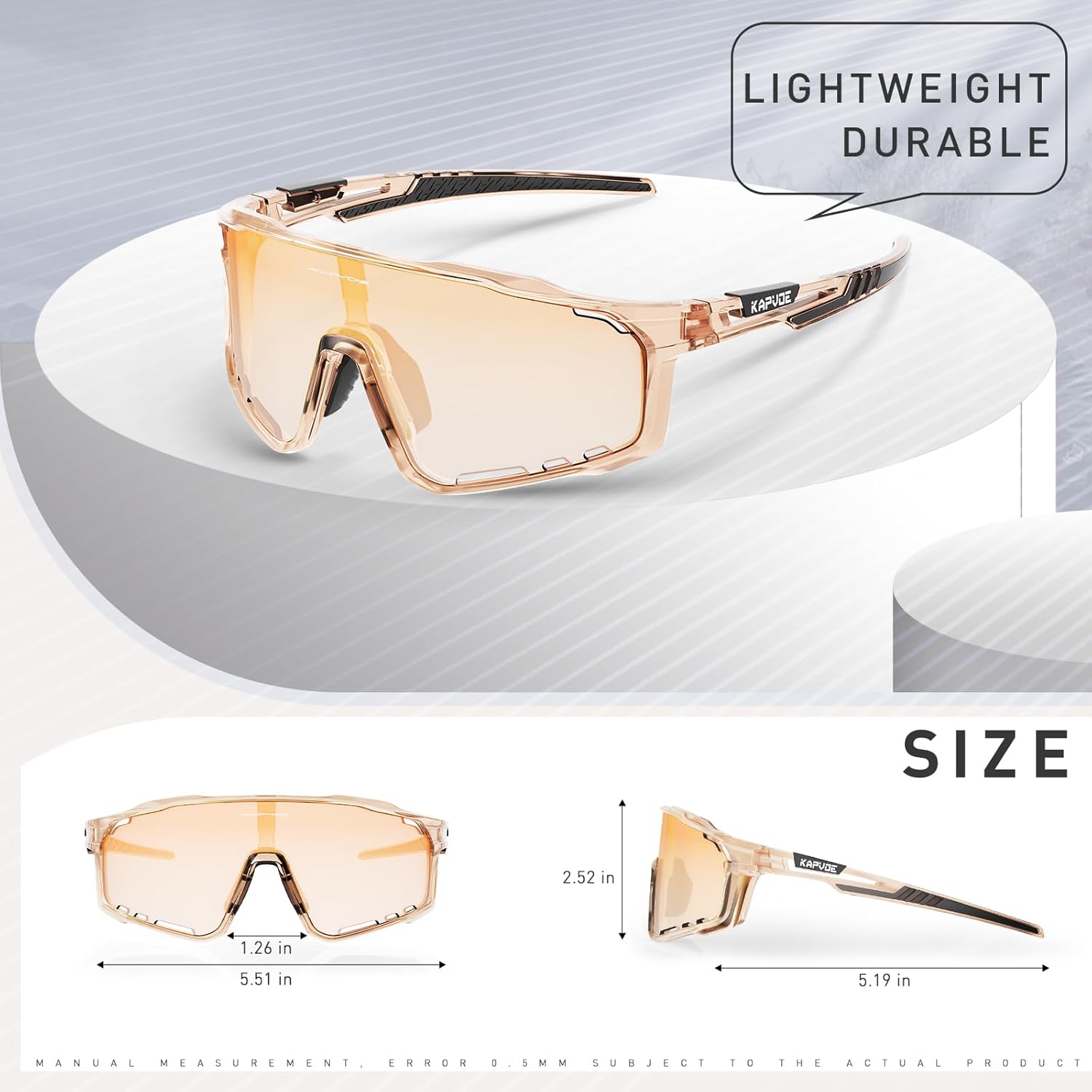 KAPVOE Polarized Cycling Glasses Men Women Mountain Bike Glasses MTB Riding TR90 Sport Sunglasses Running Bicycle K76 - Image 5