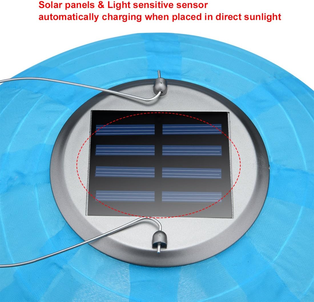 12" Solar Powered Lanterns Hanging Solar Lamps for Garden, Blue (Packs of 2) (id: c71 f76 743 8b4 49a