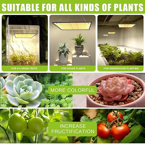 Miniatura 6 de TUHPIBK 600W llevó la luz de crecimiento, luces LED de crecimiento para plantas de interior espectro completo, semilla de inicio de plántulas,