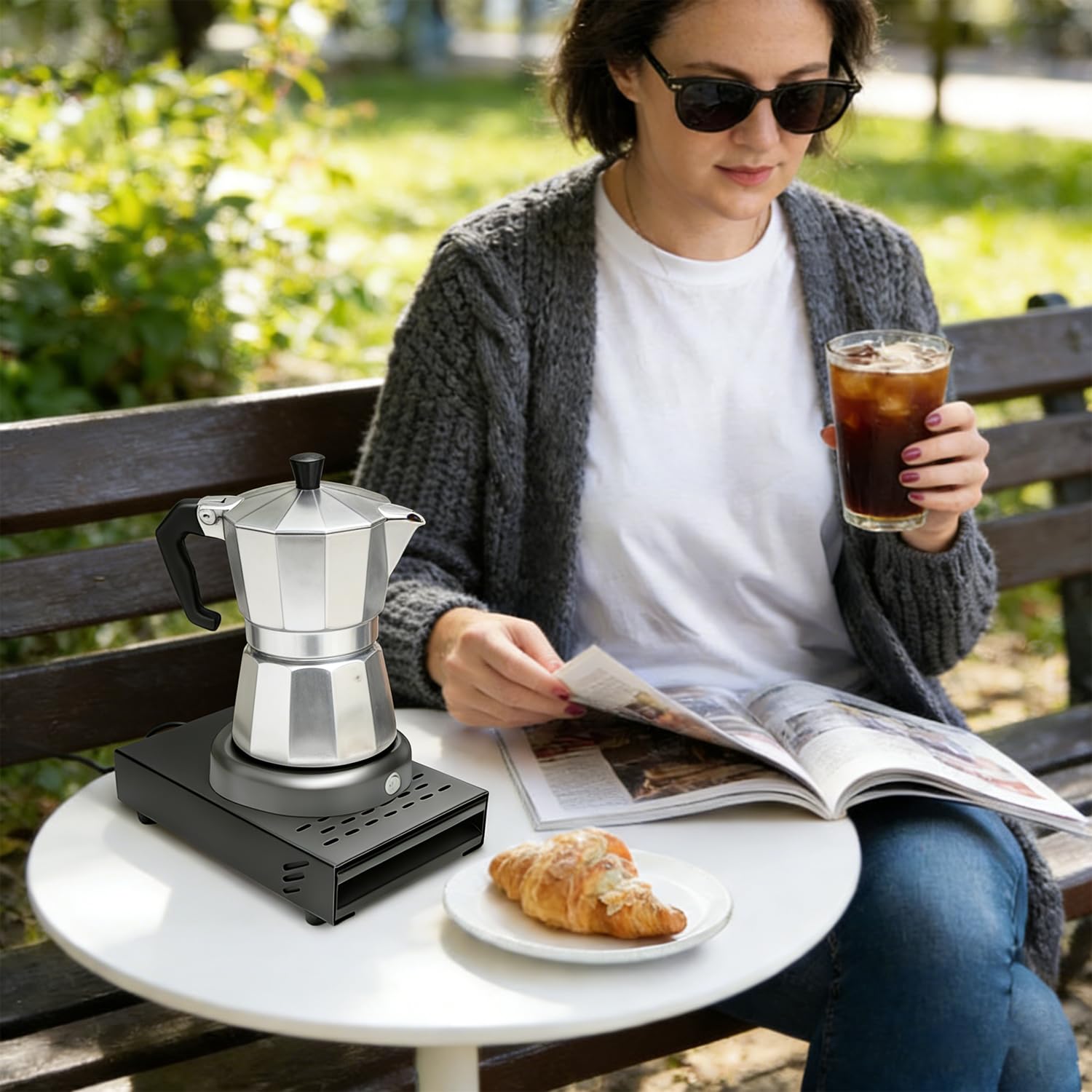 Knockbox per Caffè Espresso in Acciaio Inossidabile, Cassetto Battifondi Caffè, Nero Contenitore per Fondi di Caffè (35 * 25 * 9CM)