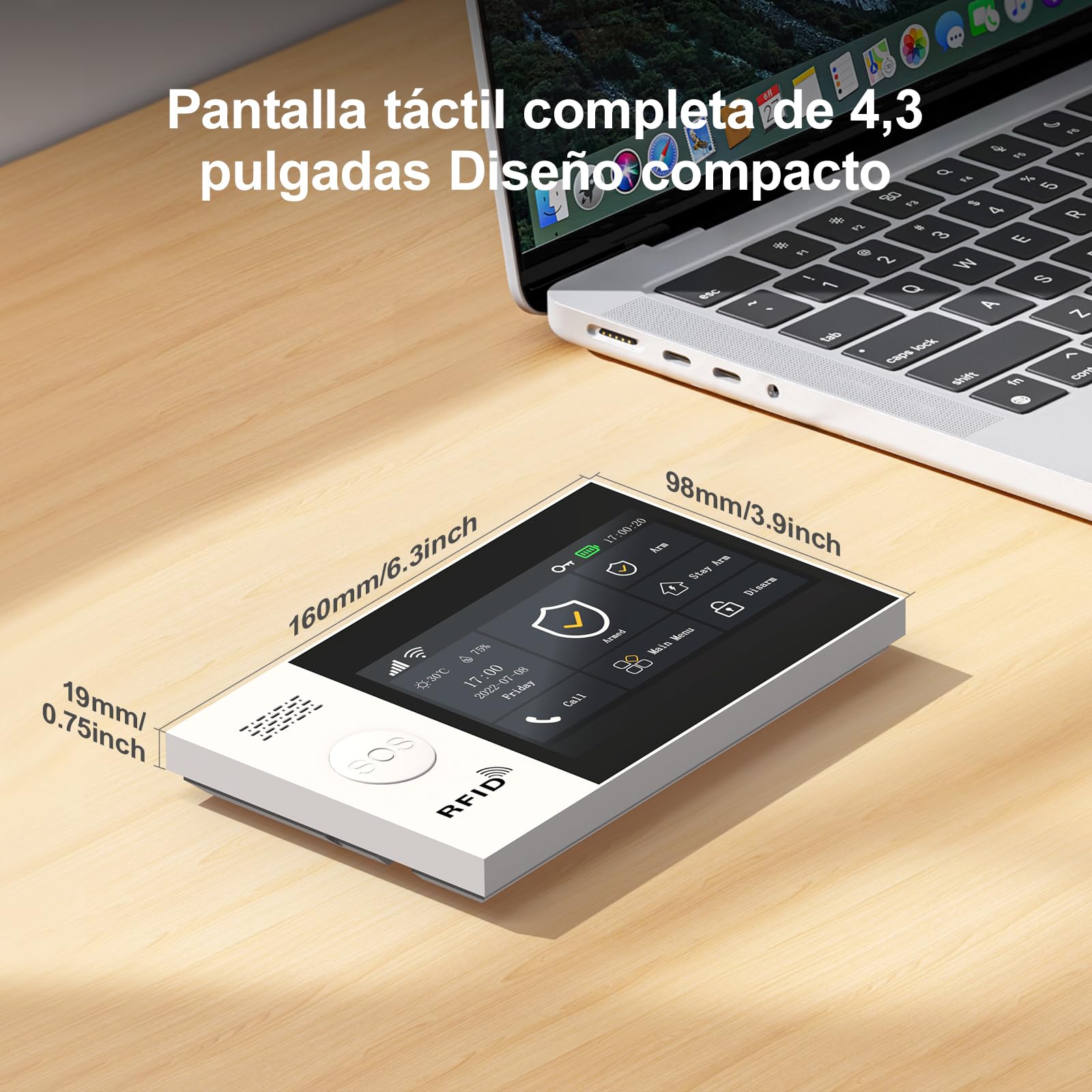 LWOHSI Sistema de Alarma de Seguridad para el hogar, Pantalla táctil inalámbrica de 12,9 cm (4.3"), Compatible con Alexa y Google Home y Apartamentos. (24 Pieza)