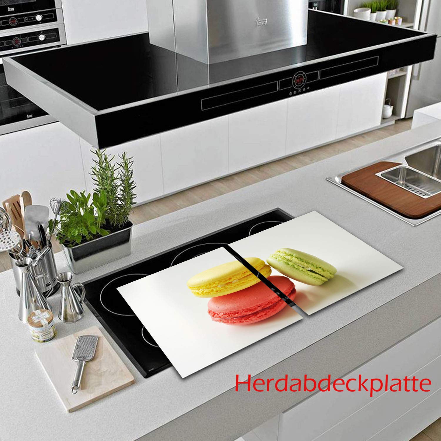Placa para cubrir la vitrocerámica, 2 piezas, 2 x 40 x 52 cm, para cocinas de inducción, multicolor
