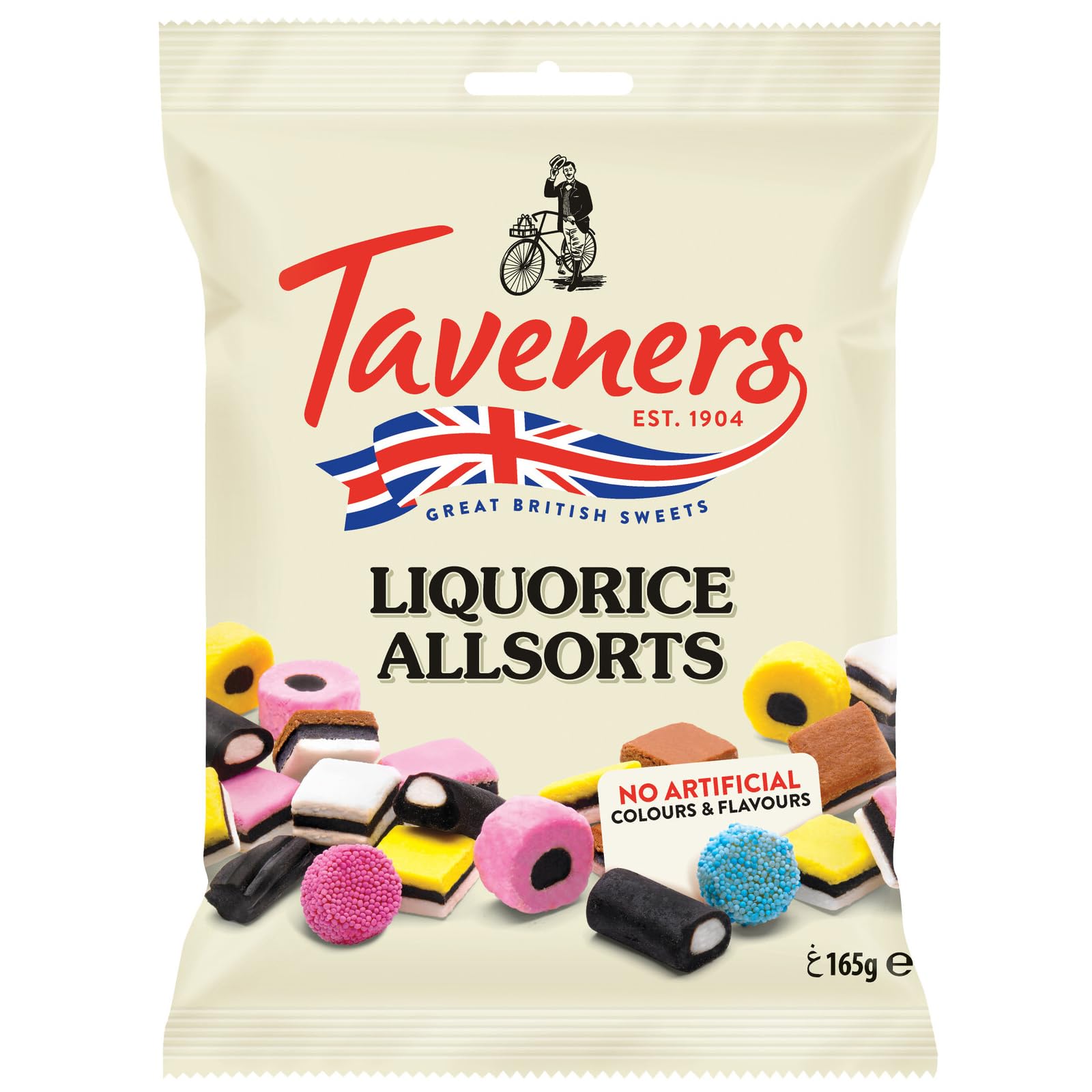 Taveners Liquorice Allsorts Great British Sweets 165g Pack of 2