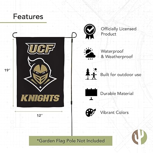 Miniatura 4 de Desert Cactus Bandera de jardín UCF de la Universidad de Florida Central, 19 x 12 pulgadas, bandera de los Caballeros Dorados de la Florida, para