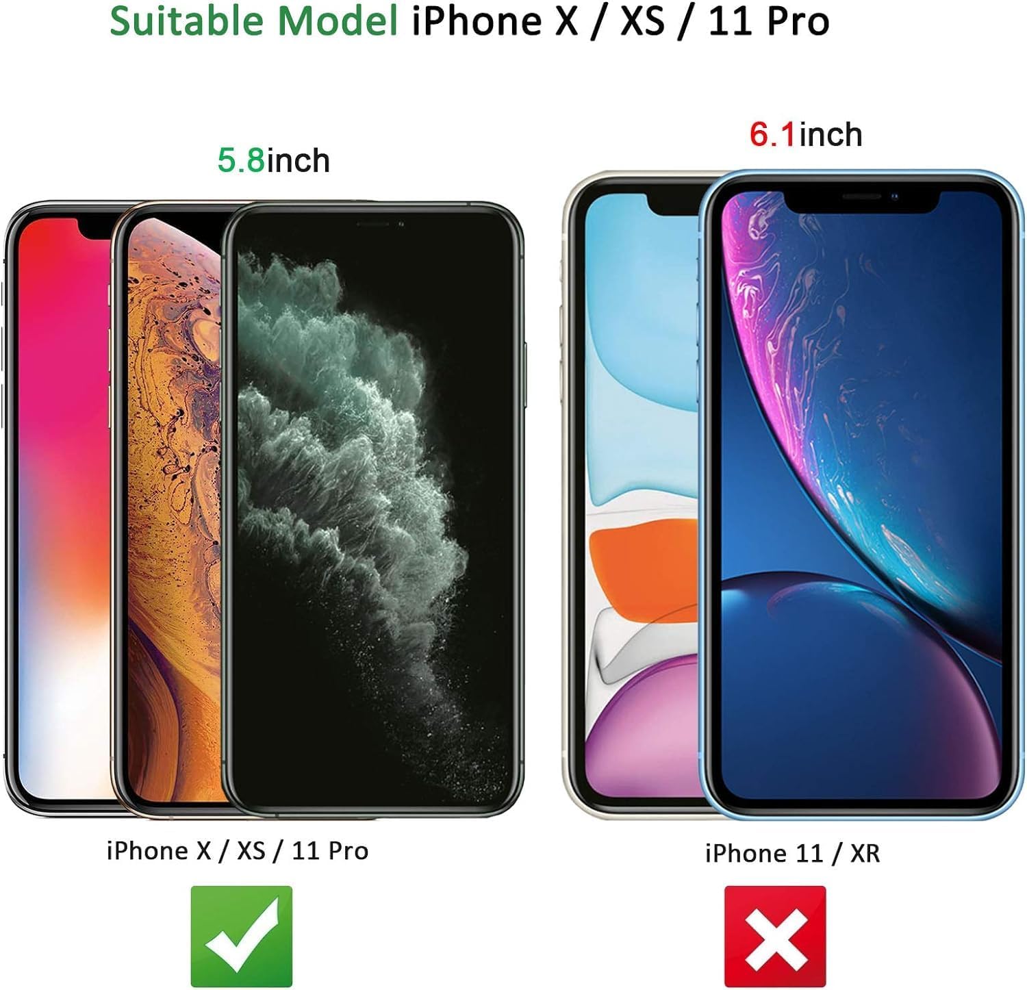 NEW'C Lot de 2, Verre Trempé pour iPhone 11 Pro et iPhone X et iPhone XS (5,8 Pouces), Film Protection écran sans Bulles d'air Ultra Résistant (0,33mm HD Ultra Transparent) Dureté 9H Glass