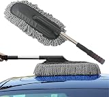 Car Duster Brush | Microfiber Car Duster | Scratch Car Duster Extendable Car Cleaning Brush Car Exterior Cleaning Tool Microfiber Car Dusting Brush Soft Detailing Brush for Vehicles - 7