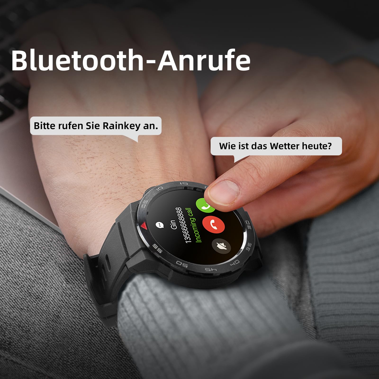 Mibro GS Pro Reloj Inteligente Hombre para Correr con Llamada Bluetooth, 1.43" AMOLED Smartwatch con GPS, 5ATM Impermeable, Altímetro, Barómetro, Brújula, 105 Modos Deportivos para Android iOS