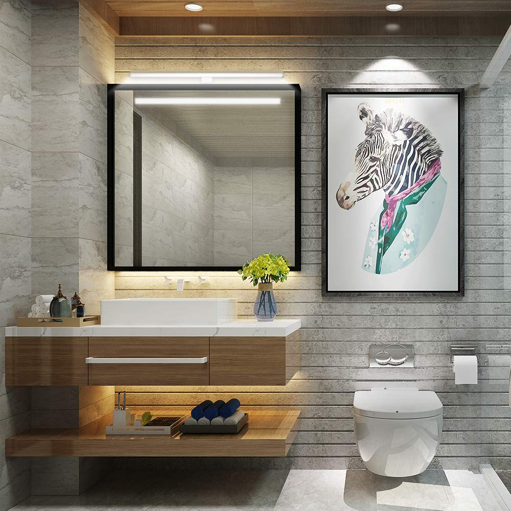 Fafeicy Lampe de Courtoisie LED pour Miroir de Salle de Bain, Applique Murale Blanc Neutre IP44 600 Mm, Luminaire D'armoire 6000 K 800 Lumens pour Maquillage et Toilettage