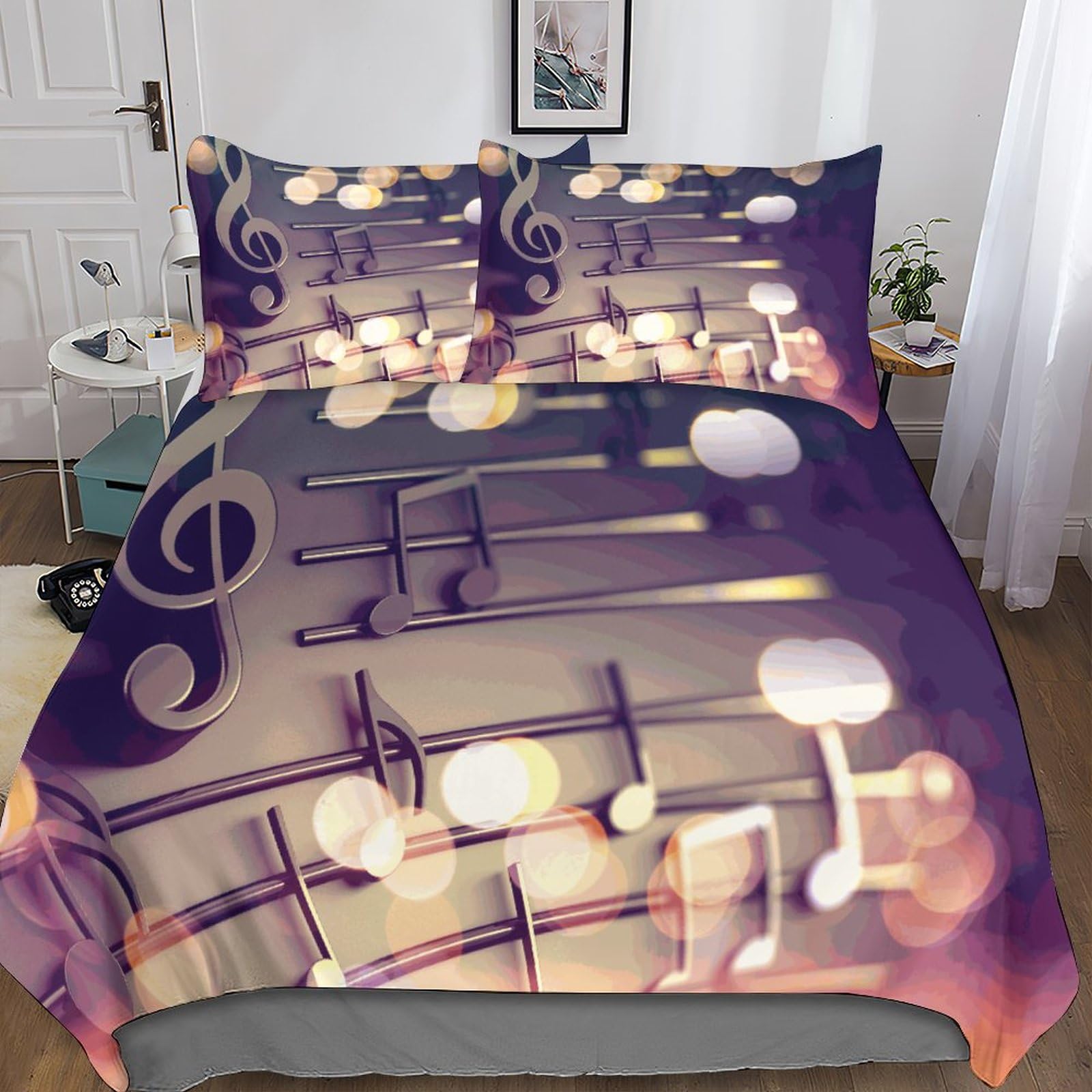 Housse de couette musique 3D pour literie ado et adulte moderne