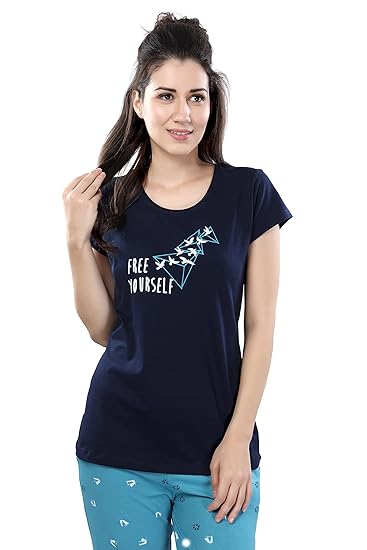 DZZO Cotton Night Suit for Women Girls | Women's Printed Cotton Night Suit Set Pyjama Set Sleepwear Nightwear Nightdress Loungewear