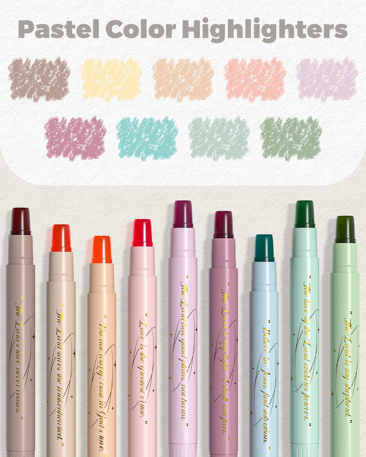 WEMATE Bible Highlighters No Bleed, 9PCS Assorted Colors Gel Highlighters Set - Image 2