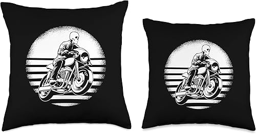 Vista 3 de Cafe Racer Rider Skeleton Cafe racer banco moto chaqueta tiro almohada
