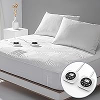reaks King Size Heated Mattress Pad: Dual Zone Controls, 12 Heat Levels, Preheat & Memory, 1-12Hr Auto-Off Bed Warmer