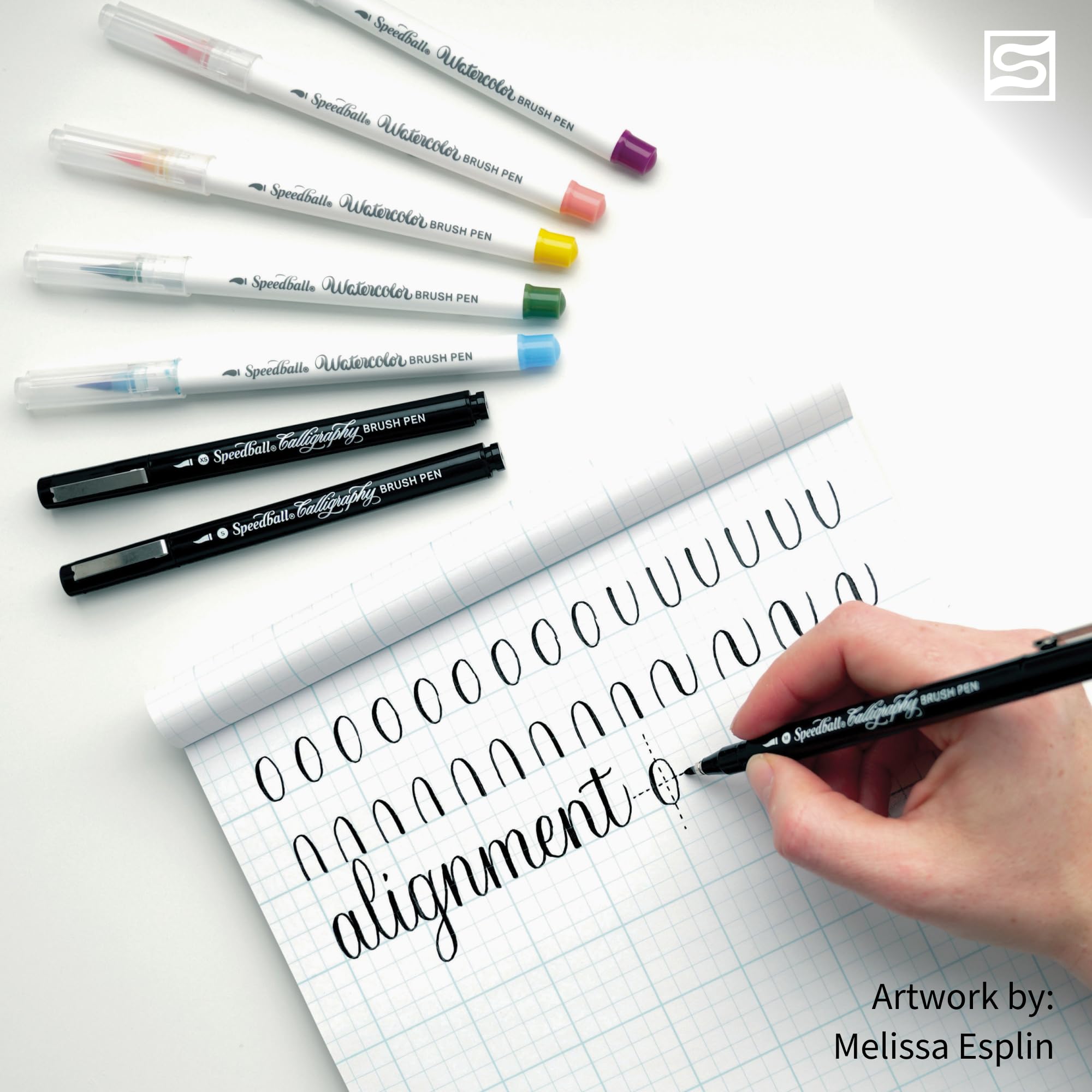 Speedball Set di pennarelli a pennello per calligrafia, per principianti, penne a pennello per colorare. Scrittura, libro di calligrafia, accessori per bullet journal, penna artistica, penne creative