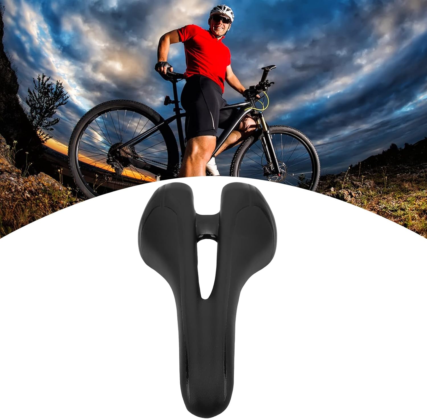 Tissting Carbon Bike Seat,160g/5.6oz Carbon Fiber Bike Saddle Mountain Road Bike Cycling PU Leather Hollow Saddle Cushion, Lightweight Race Bicycle Seat for Men Women