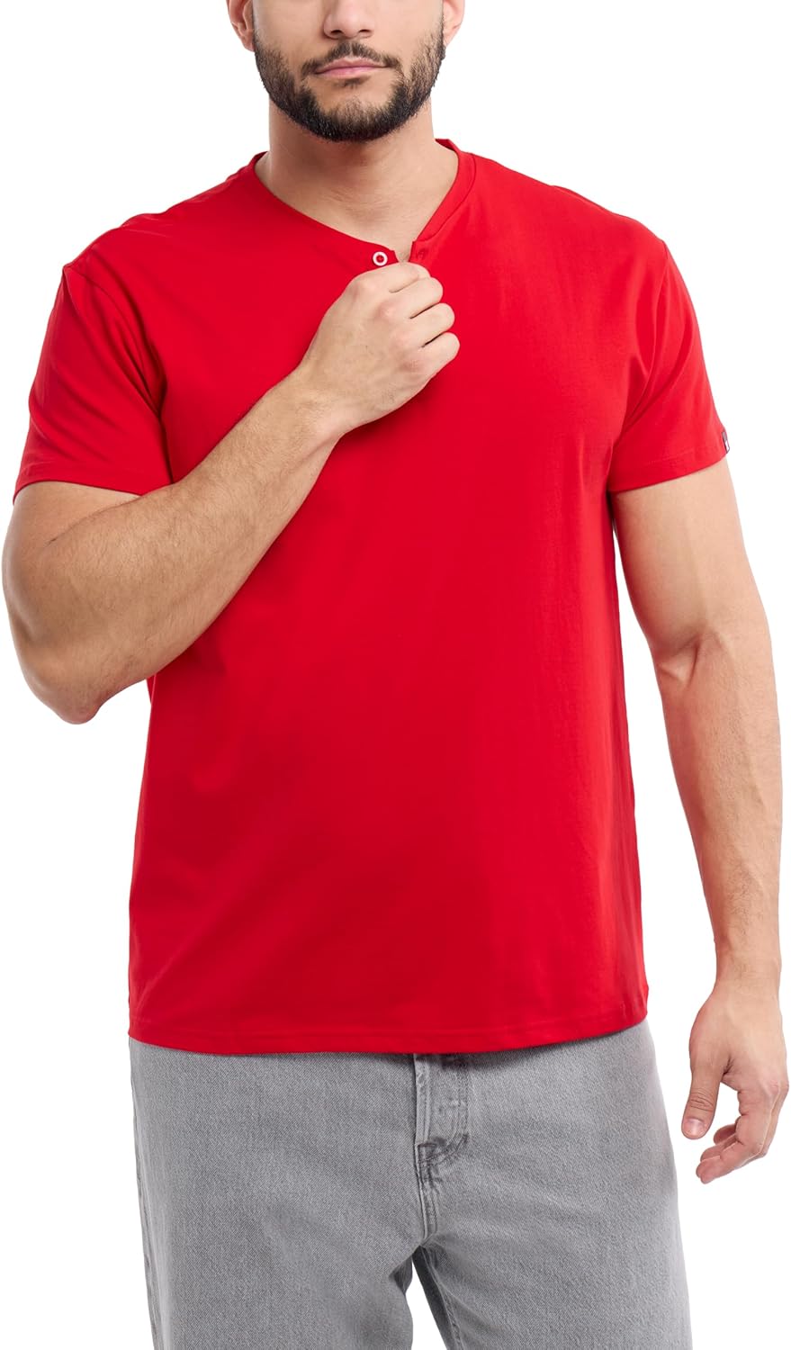 X RAY Men's Henley Lightweight Shirts, Soft Cotton Short Sleeve Stretchy Slim Fit T Shirts for Men (Big & Tall) - Image 3