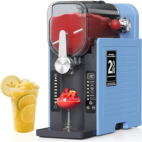 Slushie Machine, Slushy for Home No Ice Need, Professional Frozen Drink Maker & Margarita Machine, 6 Presets for Milkshakes, Frappés, Slush, Ice Cream, Large Capacity. Blue