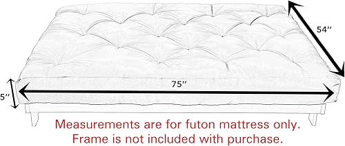 Miniatura 170 de Poly Solid - Colchón de futón completo, 8 pulgadas, color azul polvoriento Negro -,Azul,rosado (Blush Pink),Borgoña,Burnt orange,2-Burnt