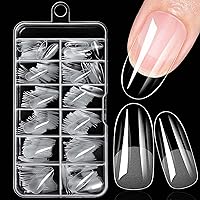 Vista 15 de 240 puntas de uñas de gel extra cortas, uñas postizas de almendra, uñas postizas transparentes, uñas cortas XS de almendra, puntas de uñas