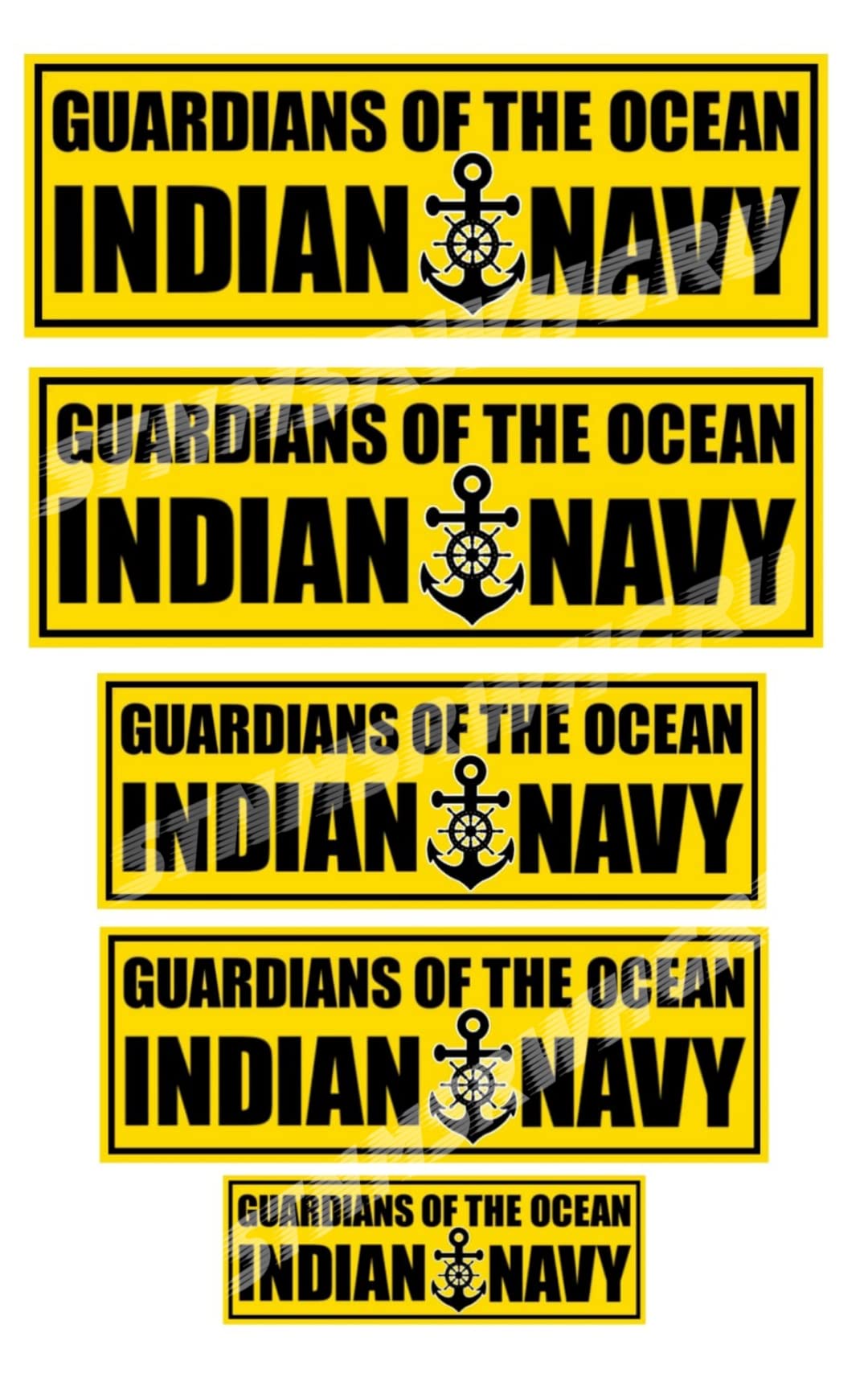 Indian Navy Stickers Pack of 4 (2 Sizes) | WE Love Indian Navy Tribute to Our Soldiers Stickers | We Love Indian Navy Sticker for Home Office Car & Bike