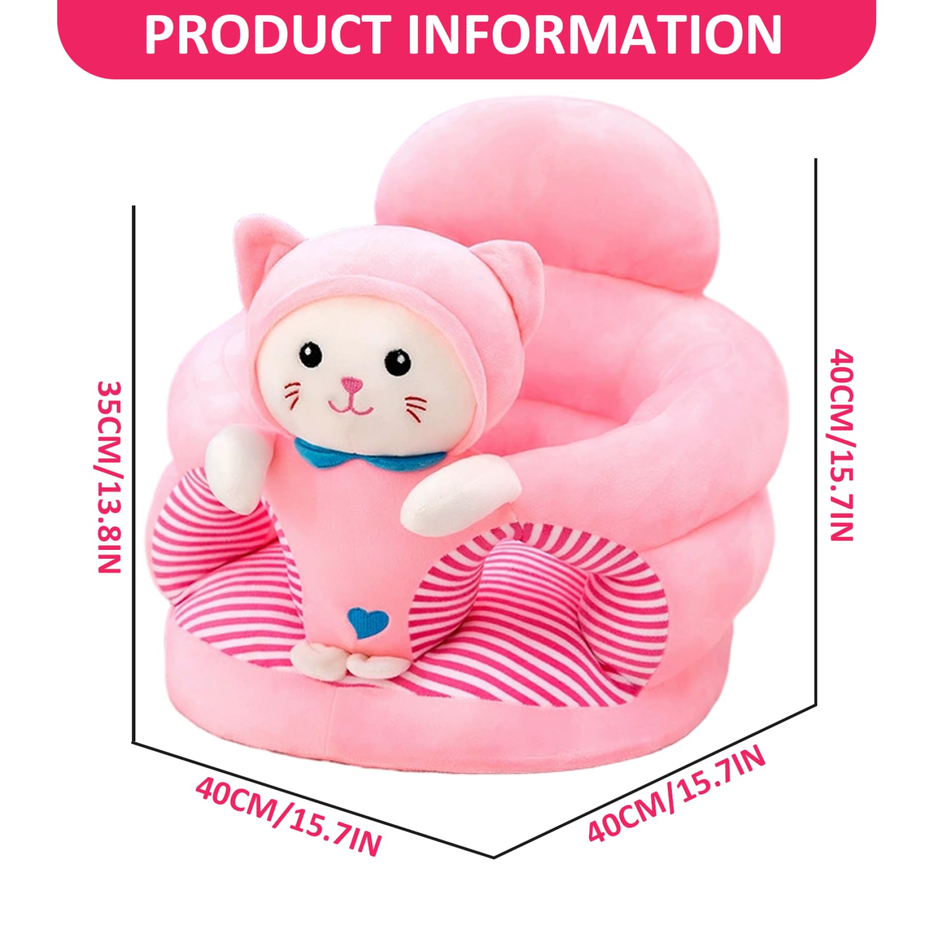 Simpatica sedia da seduta per bambini in peluche con gattino simpatico cartone animato, divano di supporto per neonati